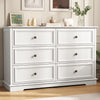 IDEALSOUL Black Dresser, 6 Drawer Dresser for Bedroom, Retro Wood Storage Cabinet for Living Room