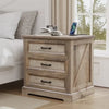 Hommpa Farmhouse 3 Drawers Nightstand with Charging Station, Rustic Wood Night Stand with Drawers for Bedroom, Vintage Bedside Table Small Dresser Chest of Drawers for Living Room, White