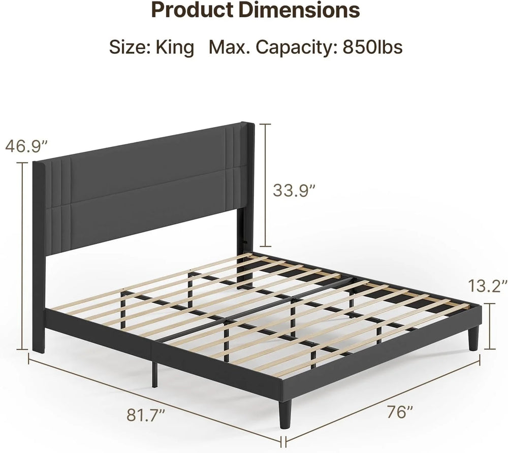 Lofka King Bedroom Furniture Set - Includes One King Bed Frame, Two Nightstands and 2 Dressers for Modern Home Decor