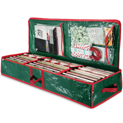 Zober Underbed Gift Wrap Organizer, Interior Pockets, Fits 18-24 Standard Rolls, Underbed Storage, Wrapping Paper Storage Box and Holiday Accessories, 40