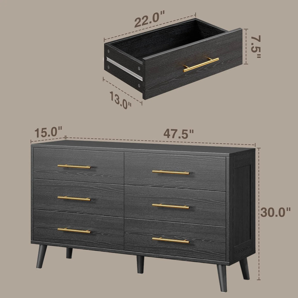 Lofka King Bedroom Furniture Set - Includes One King Bed Frame, Two Nightstands and 2 Dressers for Modern Home Decor
