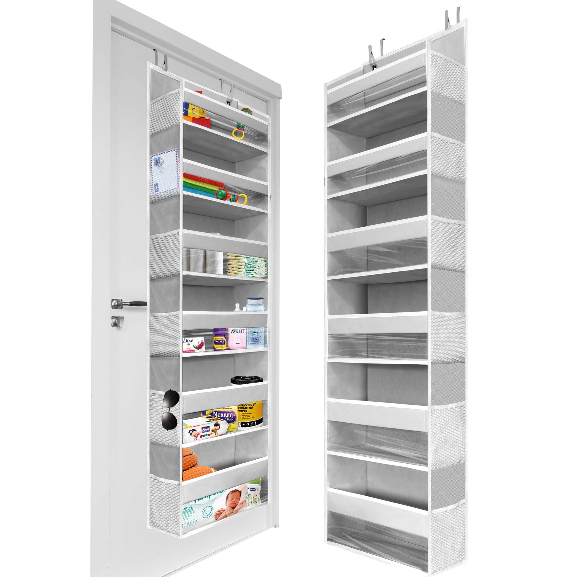 Homelux Theory Upgraded 1 PC Over The Door Organizer 55x14x6.7, 6 Large Capacity Front & 12 Side Pockets, Over Door Organizer Hanging Storage